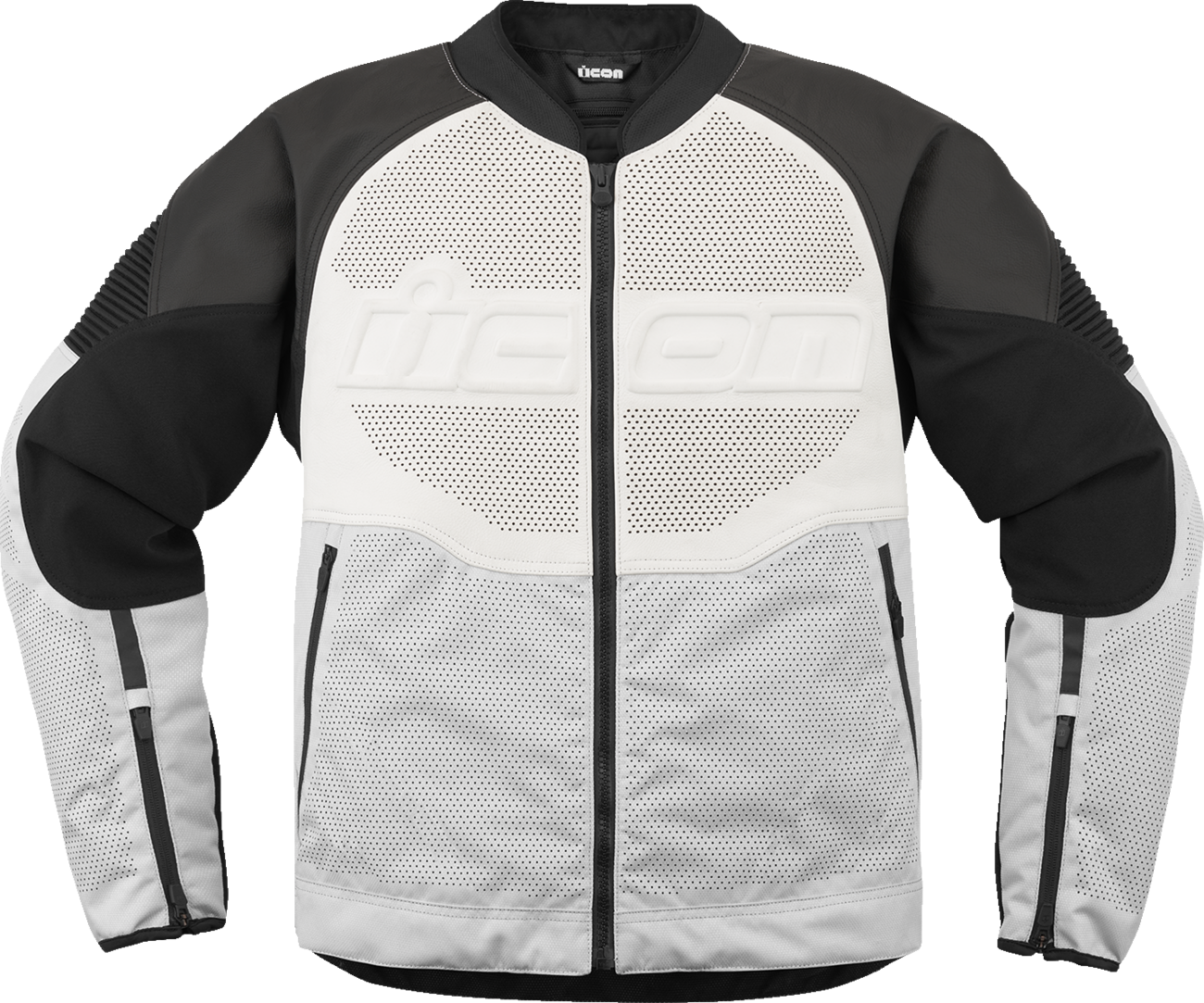 ICON Overlord3™ Leather Motorcycle Jacket - White, Size Large - Part 2810-4120