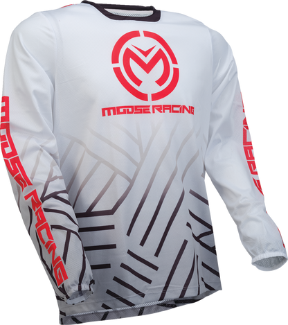 Moose Offroad Sahara Jersey Black/White Small - Lightweight Ventilated Polyester Mesh for Off-Road Riding