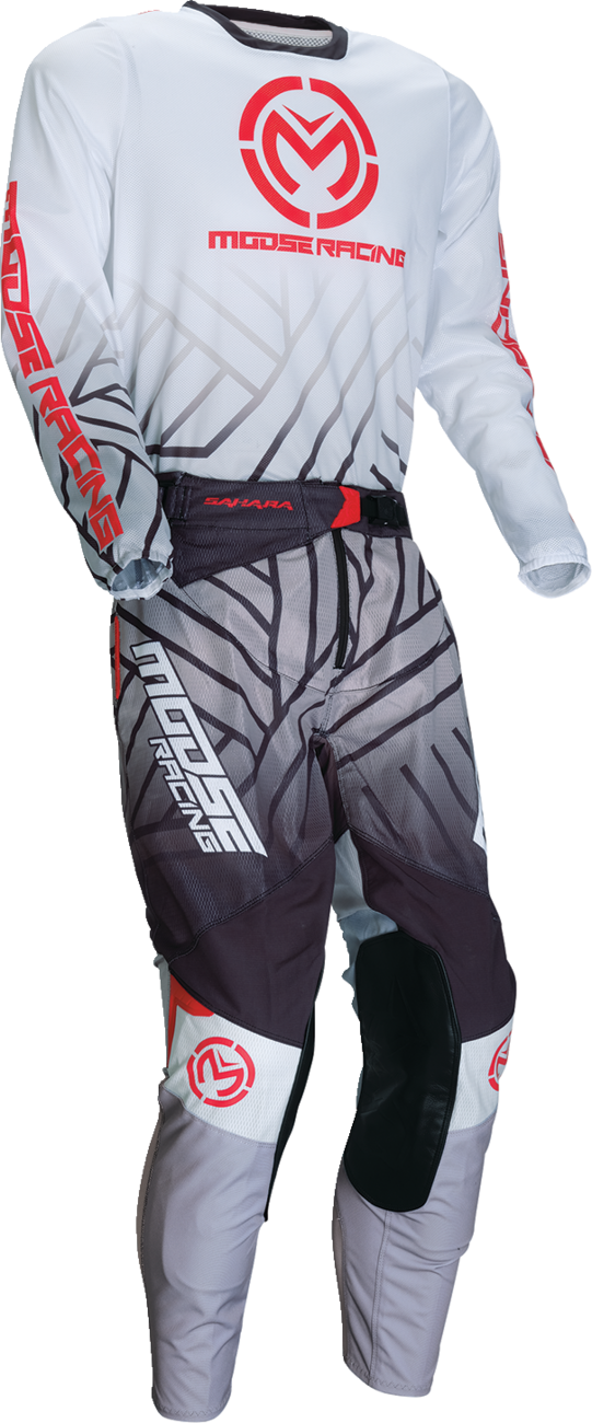 Moose Offroad Sahara Jersey Black/White Small - Lightweight Ventilated Polyester Mesh for Off-Road Riding