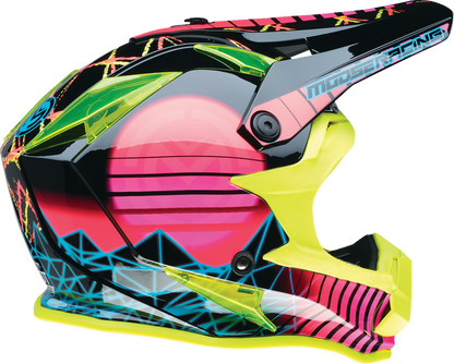 Moose Offroad Youth F.I. Helmet with MIPS® Technology - Vaporwave Style, Small