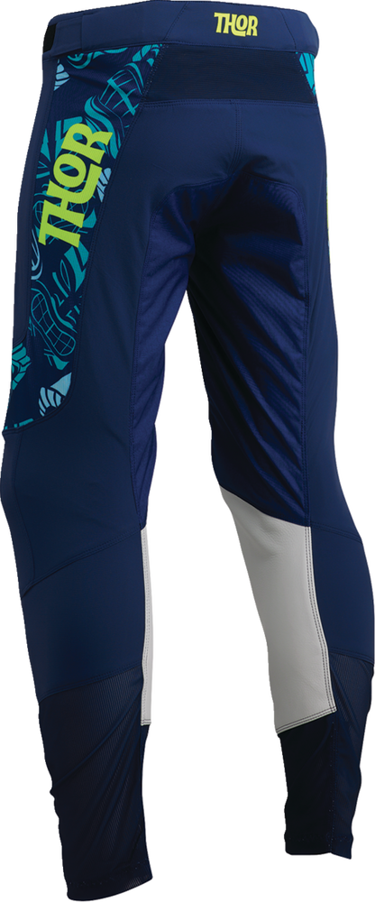 THOR Prime Aloha Pants - Navy/Aqua, US 31 - Lightweight Motorcycle Riding Pants with Advanced Ventilation and Premium Features