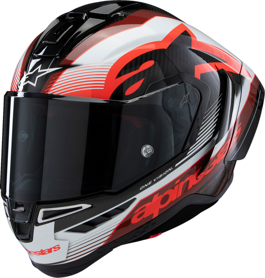ALPINESTARS Supertech R10 Helmet – Team Edition, Black/Carbon Red/Gloss White, XS
