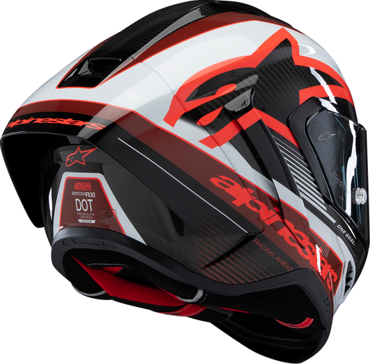 ALPINESTARS Supertech R10 Helmet – Team Edition, Black/Carbon Red/Gloss White, XS