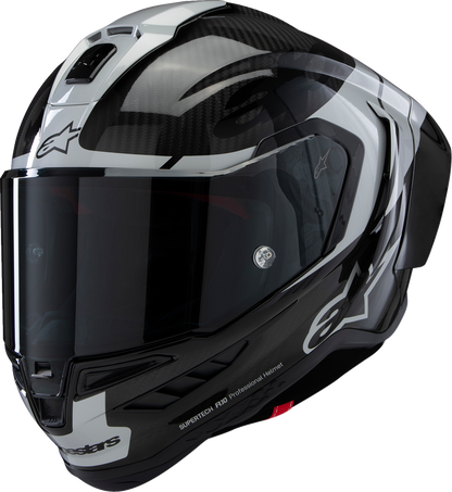 Alpinestars Supertech R10 Helmet - Element Carbon/Silver/Black – Medium (Part 8200324-1368-M)
