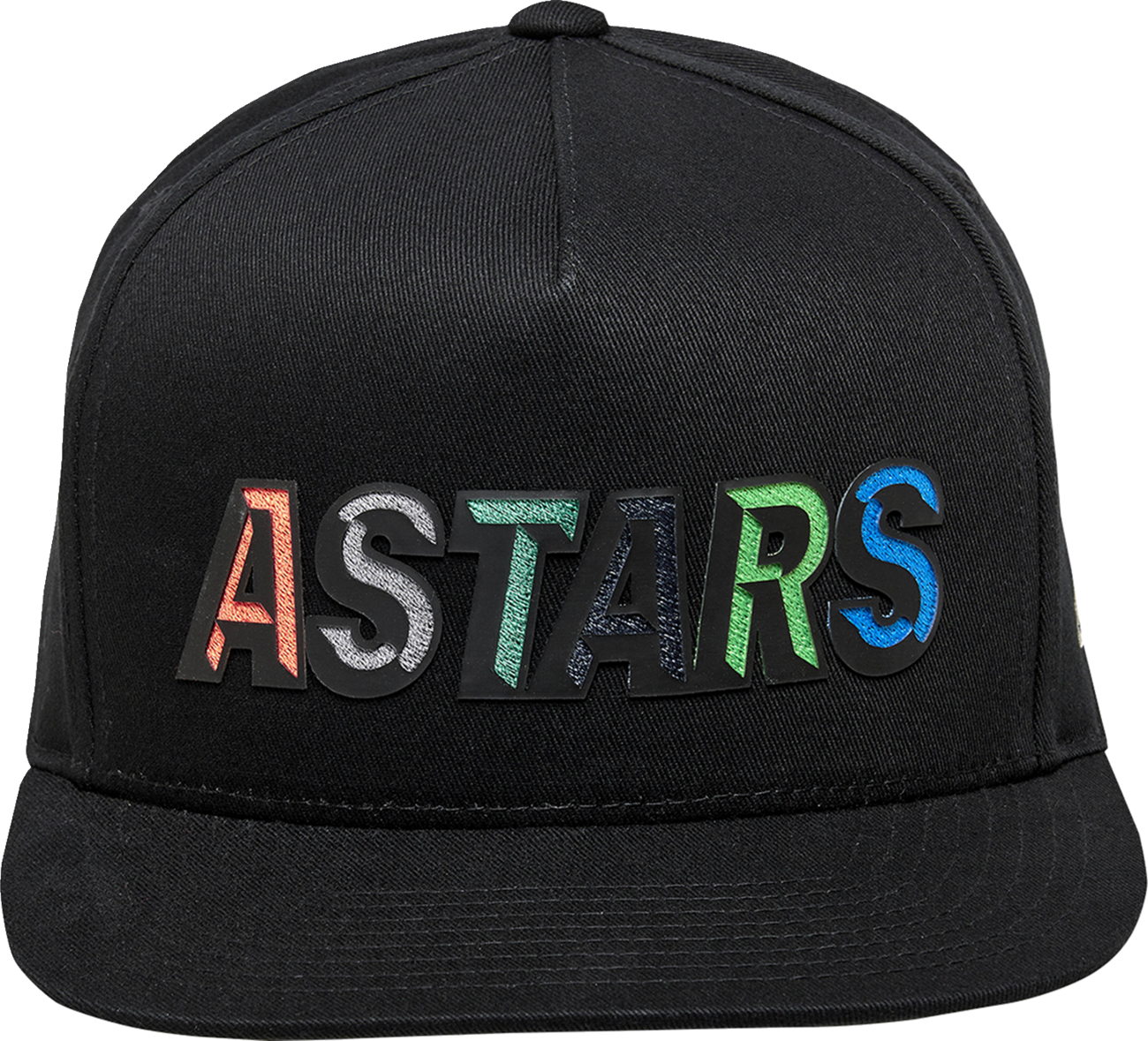 Alpinestars Candy Hat - Black, Structured Flat Bill Cap with Embroidery and Tiger Camo Ripstop Fabric