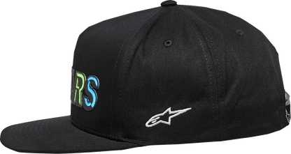 Alpinestars Candy Hat - Black, Structured Flat Bill Cap with Embroidery and Tiger Camo Ripstop Fabric