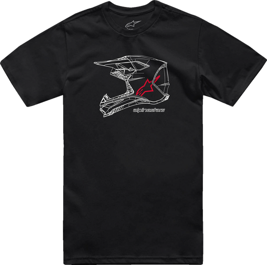 Alpinestars MX Helmet Graphic T-Shirt - Black, Size XL (Part No. 1214-73116-10-XL)