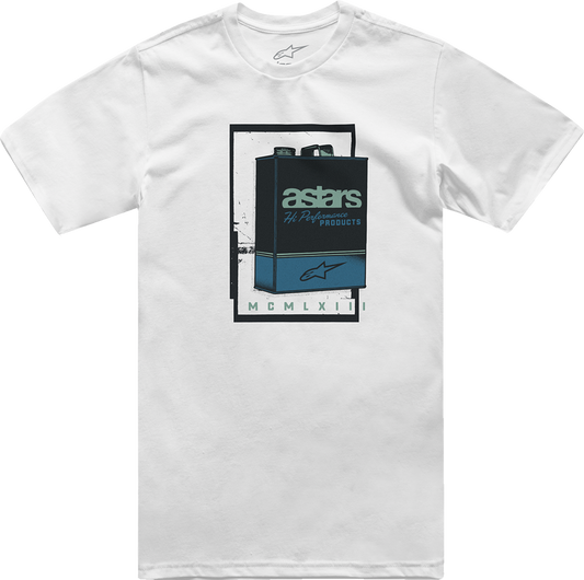 Alpinestars Galun T-Shirt - White 2XL with Vintage Gas Can Art and Comfortable Fit