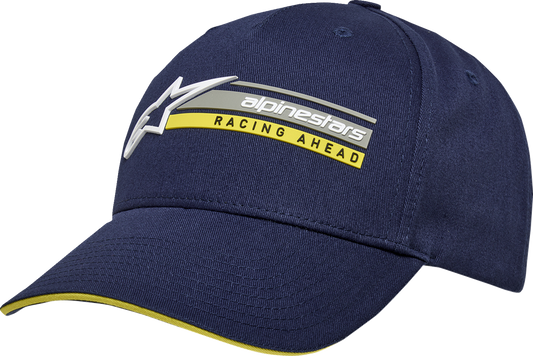 Alpinestars Par Hat - Navy, One Size, with 3D Embroidery and Sandwich Curved Bill