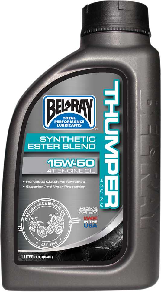 BEL-RAY Thumper Synthetic Blend 4T Oil 15W-50 – 1L (Part Number: 99530-B1LW)