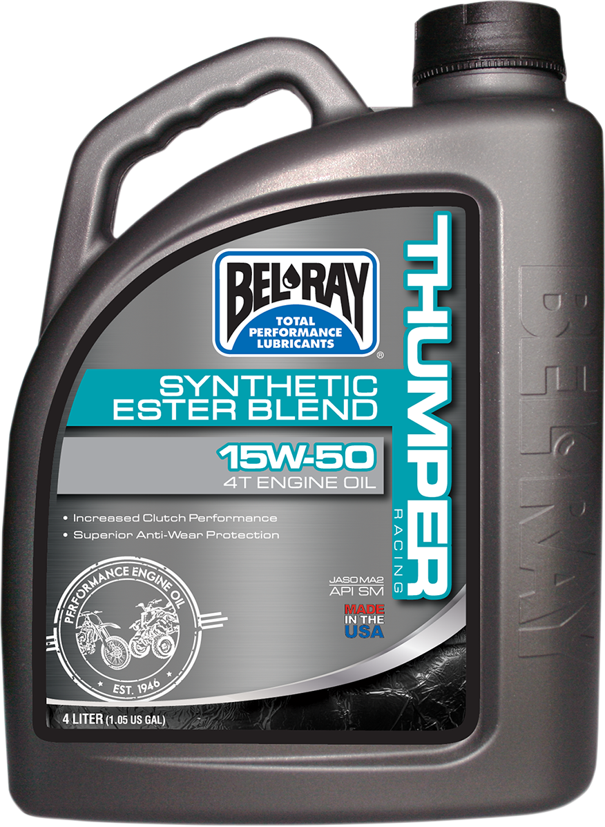 BEL-RAY Thumper Synthetic Blend 4T Oil 15W-50 - 4L | Part No. 99530-B4LW