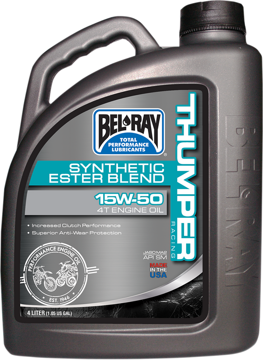 BEL-RAY Thumper Synthetic Blend 4T Oil 15W-50 - 4L | Part No. 99530-B4LW