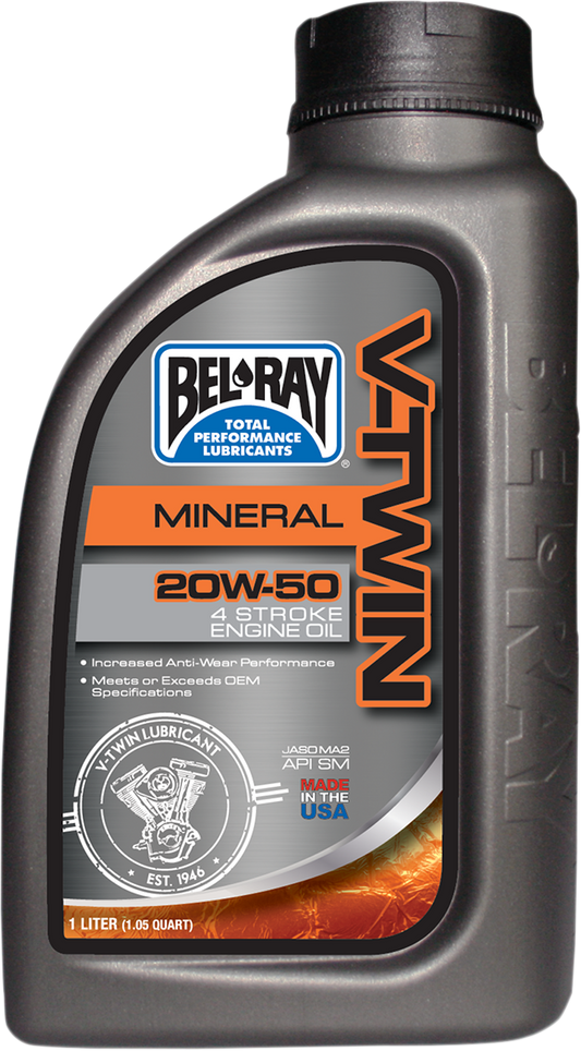 BEL-RAY V Twin Oil 20W50 - 1 Quart - Part Number 96905-BT1