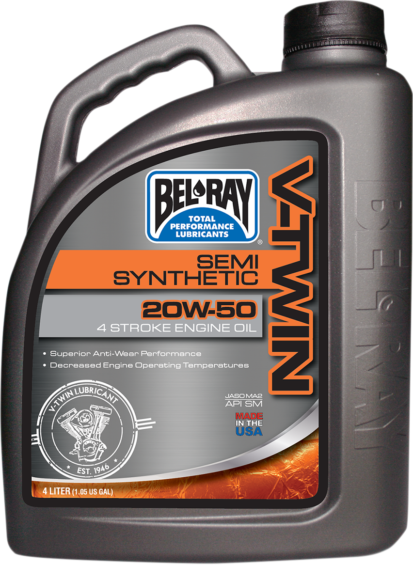 BEL-RAY V-Twin Semi-Synthetic Oil 20W-50 - 4L (Part #96910-BT4)
