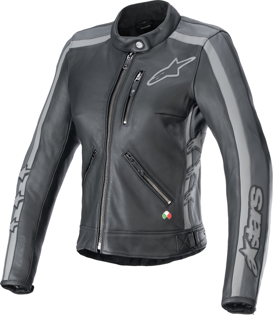 Alpinestars Stella Dyno Leather Jacket - Black Tar Gray/Dark Gray - XL