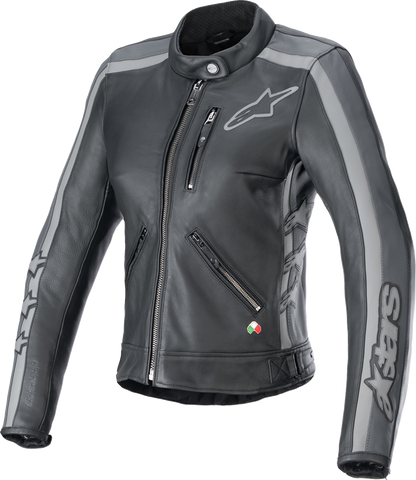 Alpinestars Stella Dyno Leather Jacket - Black Tar Gray/Dark Gray - XL