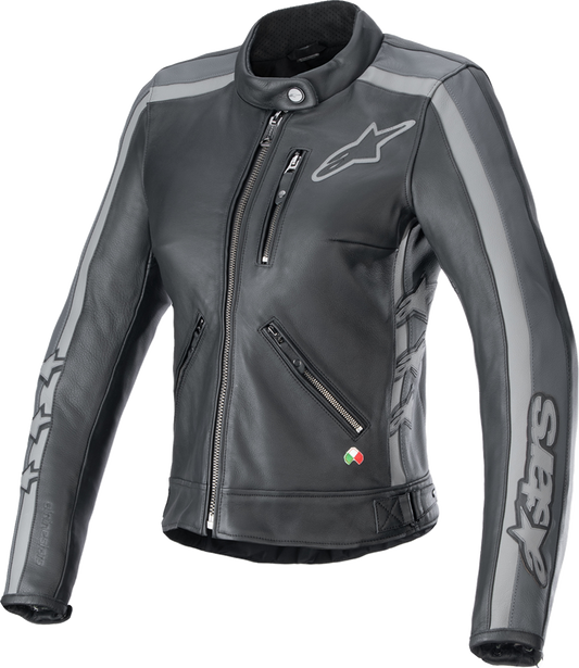 Alpinestars Stella Dyno Leather Jacket - Black Tar Gray/Dark Gray - XL