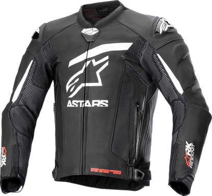 Alpinestars GP Plus R v4 Rideknit® Leather Motorcycle Jacket - Black/White, US 38 / EU 48
