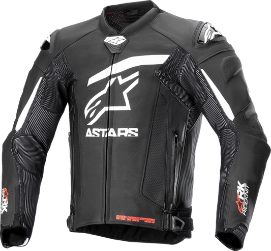 Alpinestars GP Plus R v4 Rideknit® Leather Jacket - Black/White, US Size 40 / EU Size 50 - Part Number 3100324-12-50