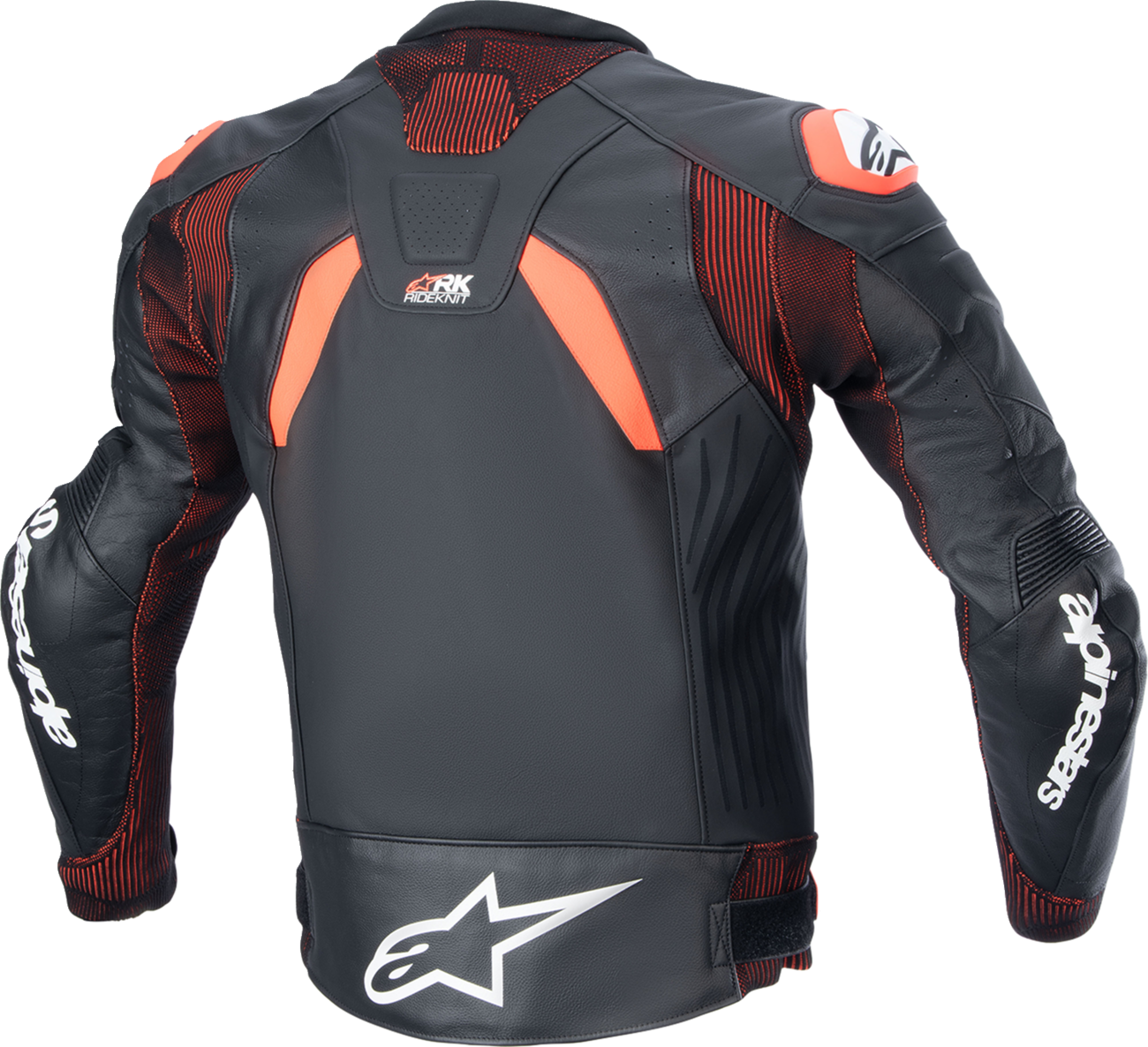 Alpinestars GP Plus R v4 Rideknit® Leather Motorcycle Jacket - Black/Red Fluo/White US 38 / EU 48