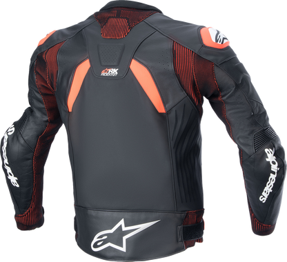 Alpinestars GP Plus R v4 Rideknit® Leather Motorcycle Jacket - Black/Red Fluo/White US 38 / EU 48