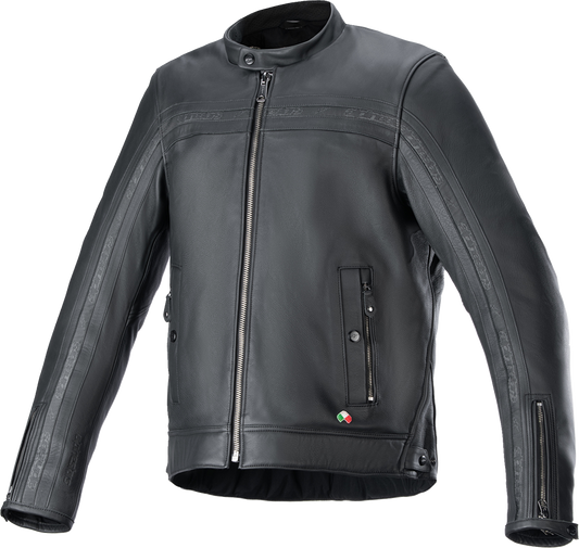 Alpinestars Dyno Leather Jacket - Black/Black - 2XL, Part Number 3103924-1100-2X