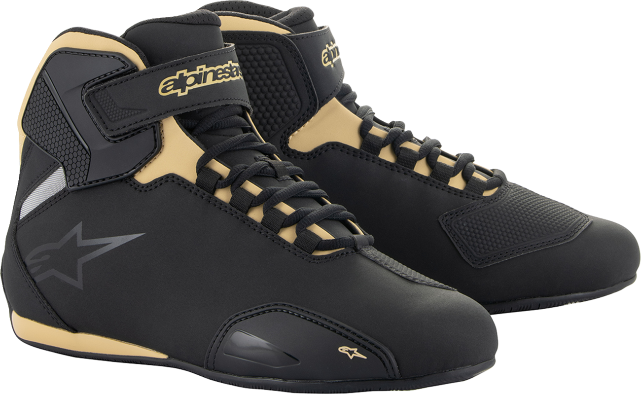 Alpinestars Stella Sektor Shoes - Women's Lightweight Motorcycle Footwear in Black/Champagne US 8.5 / EU 40.5
