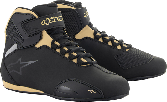 Alpinestars Stella Sektor Shoes - Women's Lightweight Motorcycle Footwear in Black/Champagne US 8.5 / EU 40.5
