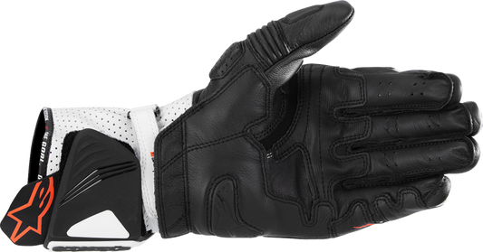 Alpinestars GP Pro R4 Gloves - Black and White, Medium (Part #3556724-12-M)
