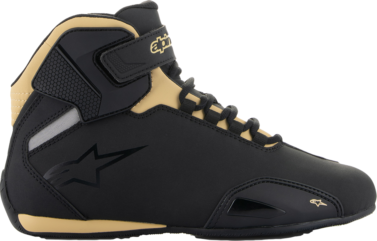Alpinestars Stella Sektor Shoes - Women's Performance Motorcycle Footwear, Black/Champagne - US 10.5 / EU 43