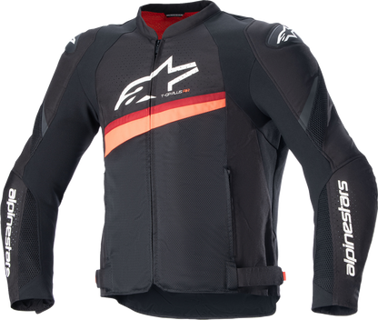 Alpinestars T-GP Plus R v4 Airflow Motorcycle Jacket - Black/Red Fluo, Small (Part #3300624-1030-S)