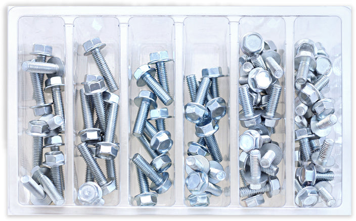BOLT M6 Hex Flange Bolt Assortment Kit, 10mm Length, 80 Pieces