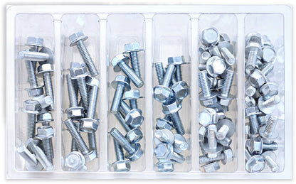 BOLT M6 Hex Flange Bolt Assortment Kit, 10mm Length, 80 Pieces