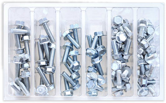 BOLT M6 Hex Flange Bolt Assortment Kit, 10mm Length, 80 Pieces