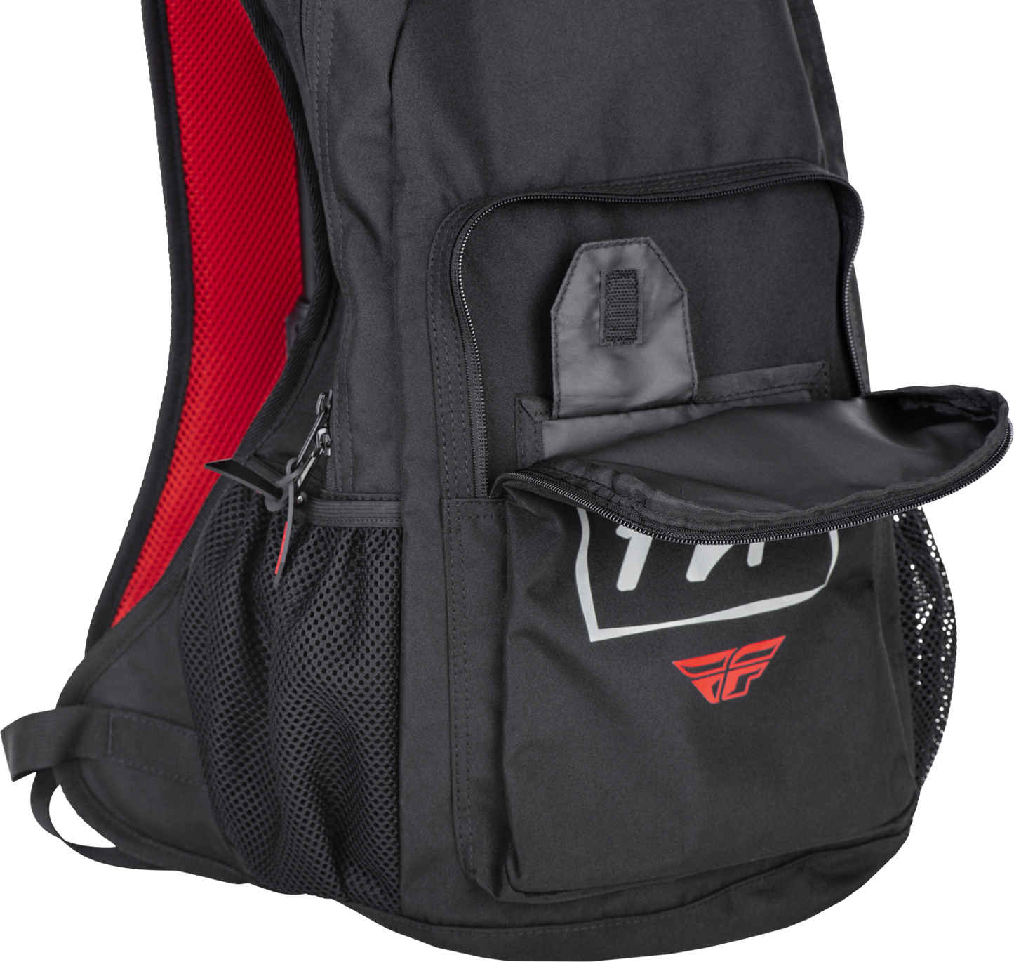 FLY Racing Jump Pack Backpack Black/Grey/Red - Durable Moto Gear Storage