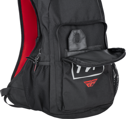 FLY Racing Jump Pack Backpack Black/Grey/Red - Durable Moto Gear Storage