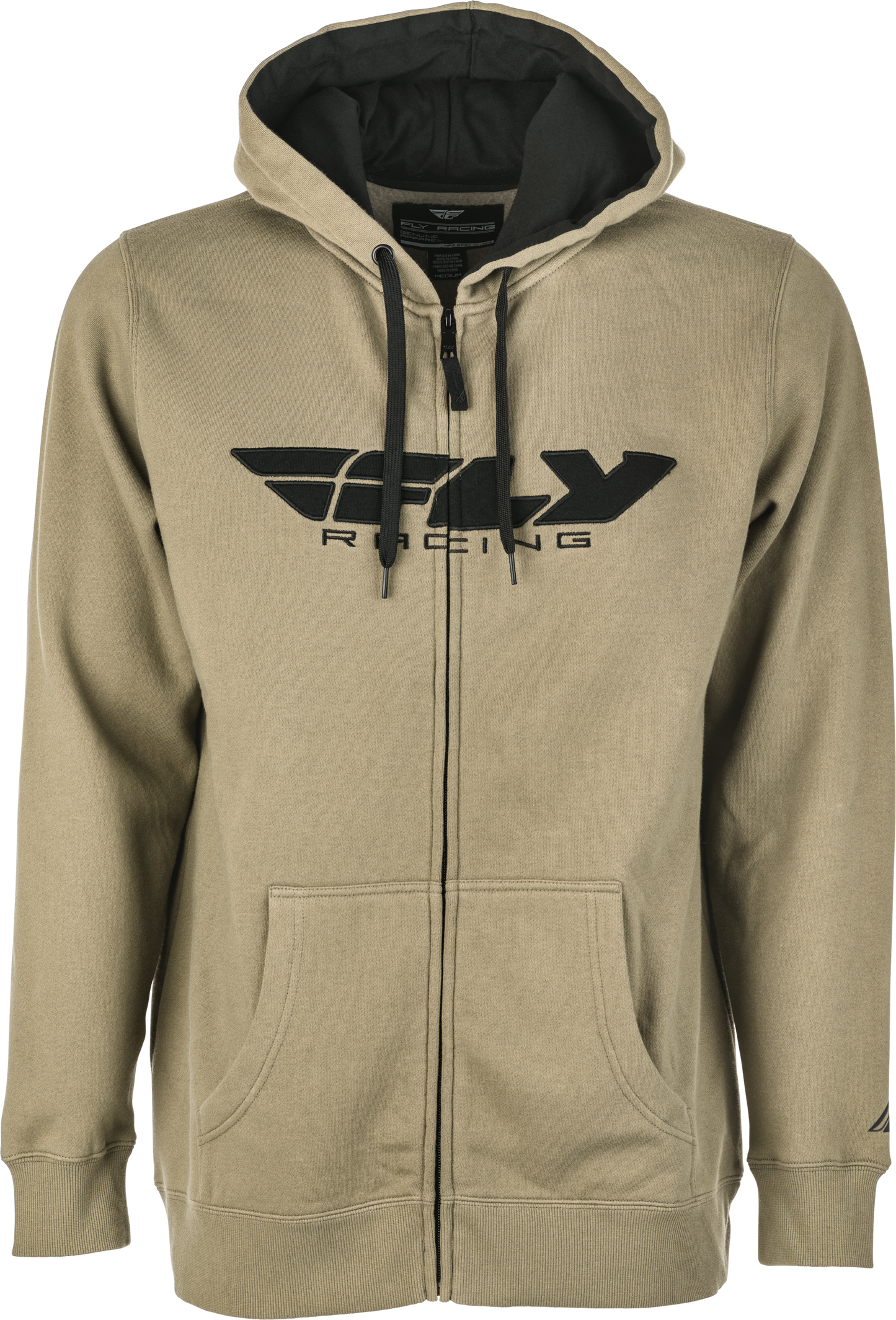 FLY RACING FLY CORPORATE ZIP UP HOODIE TAN/BLACK MD'MD