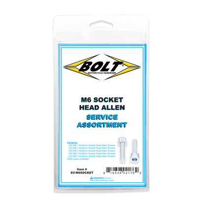 BOLT SV-M6SOCKET Smooth Socket Head Allen Bolt Assortment – 80 Piece Kit