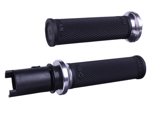 ODI Ruffian V-Twin Lock-On Grips Black/Silver for Harley CVO 2023-2024 – Part V30HTCB-S