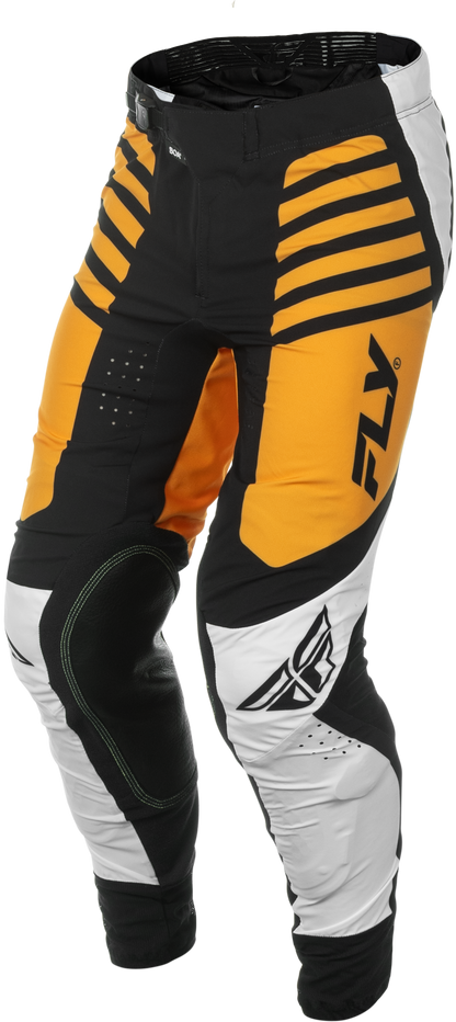 Fly Racing Lite Pants White/Black/Mustard Size 30 – Lightweight Motorcycle Riding Pants with Advanced Comfort and Protection