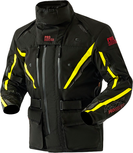 RST Pro Series Paragon D3O Jacket - Black and Fluorescent Yellow, 5XL