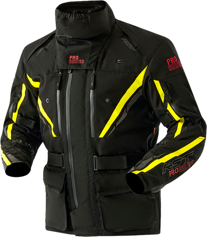RST Pro Series Paragon D3O Jacket - Black and Fluorescent Yellow, 4XL