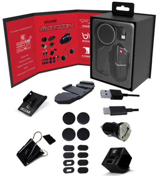 UCLEAR Motion 4 Lite Bluetooth Communicator with Multi-Rider Intercom and Weatherproof Design