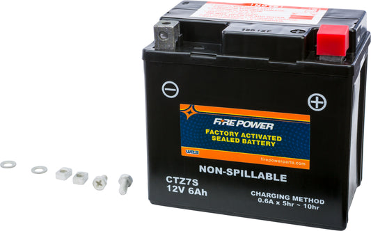 Fire Power CTZ7S Sealed Motorcycle Battery for Yamaha and Honda Models