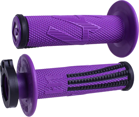 ODI Emig Pro V2 Lock-On Grip Purple / Black - Signature MX Motorcycle Handlebar Grip with Soft Compound and Aluminum Reinforced Ends