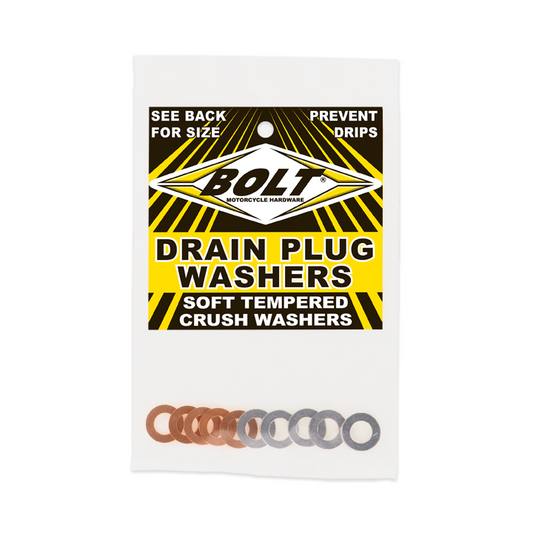 Bolt Drain Plug Washer Assortment - Copper & Aluminum, 10 Pack (Part DPWM8.15-10)