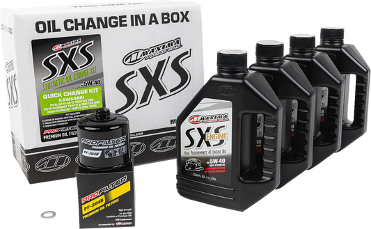 Maxima Racing Oil SXS Synthetic Oil Change Kit for Kawasaki Teryx - 5W40, Part Number 90-469013-KRX