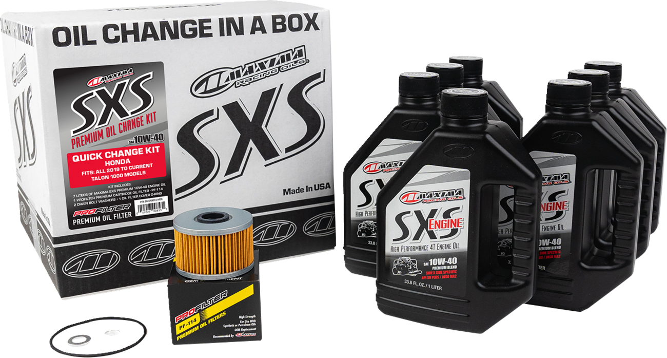 Maxima Racing Oil SXS Synthetic Oil Change Kit for Honda Talon 10W40 - Part No. 90-049013-HON