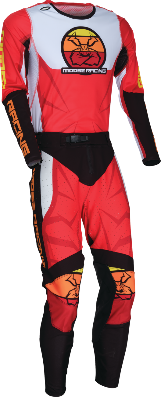 Moose Offroad Agroid Jersey 3XL - Red, Black & White with Breathable Mesh and Quick-Drying Fabric