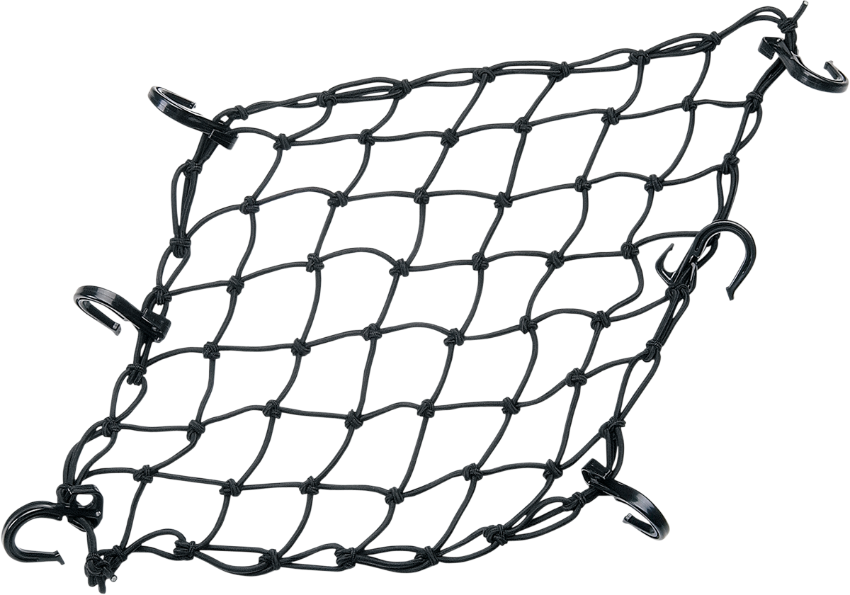 POWERTYE MFG. Adjustable Cargo Net with ABS Plastic Hooks - Black, Part 50152